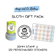 Gift Pack 30mm Stamp + 120 Stickers - Sloth