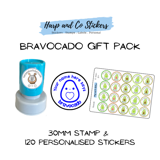 Gift Pack 30mm Stamp + 120 Stickers - Bravocado