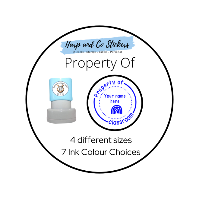 28 or 32mm Personalised Merit Stamp - Property of