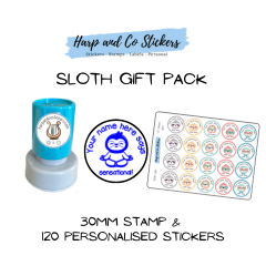 Gift Pack 30mm Stamp + 120 Stickers - Sloth