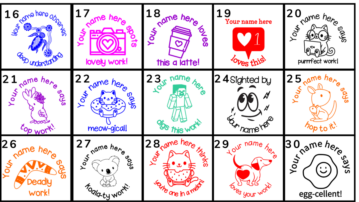 Clearance Personalised Stamps (Multiple Sizes)