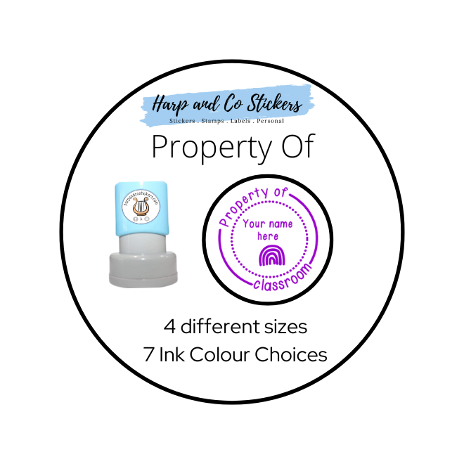 28 or 32mm Personalised Merit Stamp - Property of