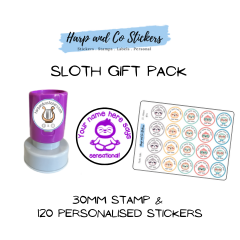 Gift Pack 30mm Stamp + 120 Stickers - Sloth