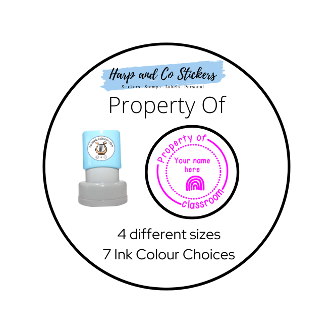 28 or 32mm Personalised Merit Stamp - Property of