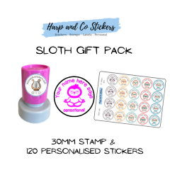 Gift Pack 30mm Stamp + 120 Stickers - Sloth