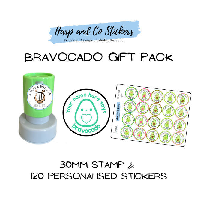 Gift Pack 30mm Stamp + 120 Stickers - Bravocado