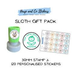 Gift Pack 30mm Stamp + 120 Stickers - Sloth