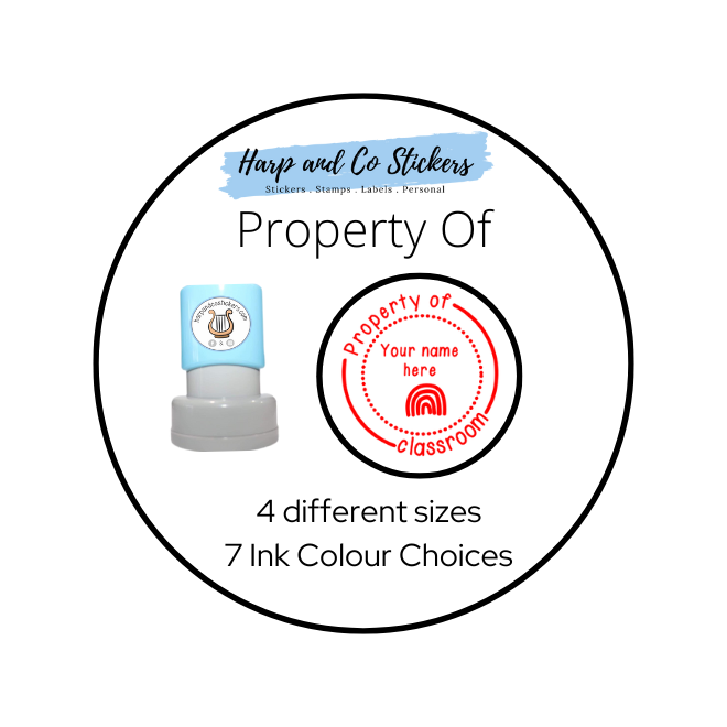 28 or 32mm Personalised Merit Stamp - Property of