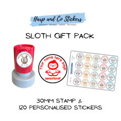 Gift Pack 30mm Stamp + 120 Stickers - Sloth