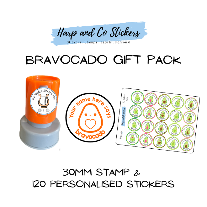 Gift Pack 30mm Stamp + 120 Stickers - Bravocado