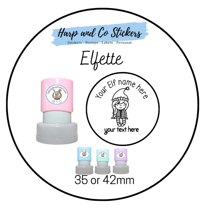 35 or 42mm Personalised Merit Stamp - *Elfette* - Great for the classroom!