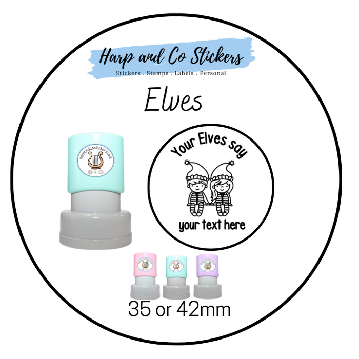 35 or 42mm Personalised Merit Stamp - *Elves* - Great for the classroom!