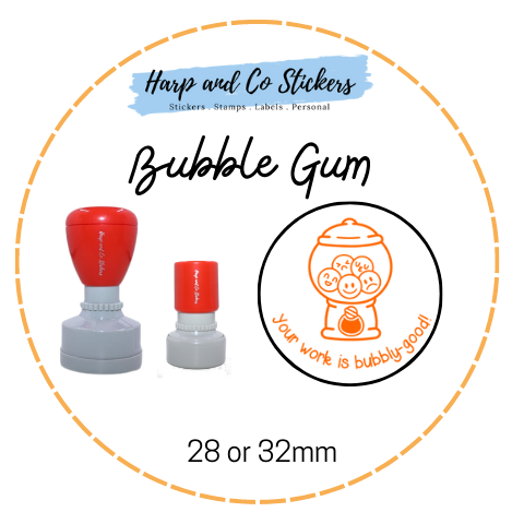 28 or 32mm Round Stamp - Bubble Gum