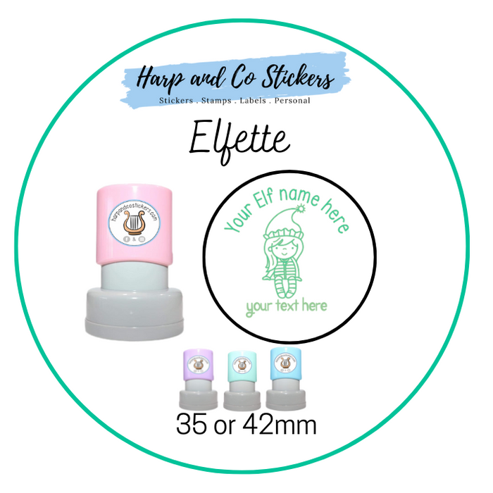 35 or 42mm Personalised Merit Stamp - *Elfette* - Great for the classroom!