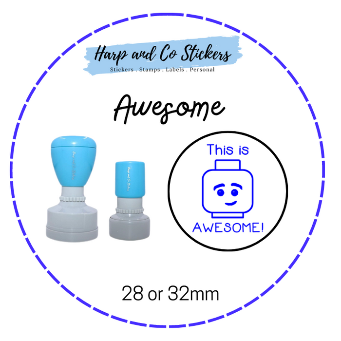 28 or 32mm Round Stamp - Awesome